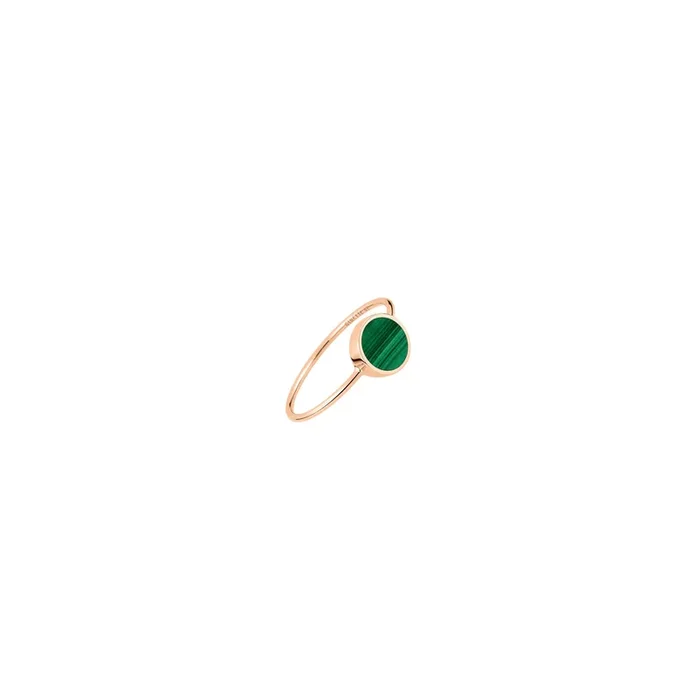 Ginette NY Mini Ever Disc ring pink gold malachite – Lepage