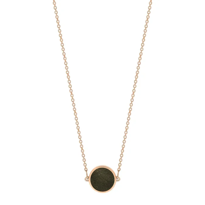 Ginette NY Mini Ever necklace in rose gold and gold gilded obsidian – Lepage