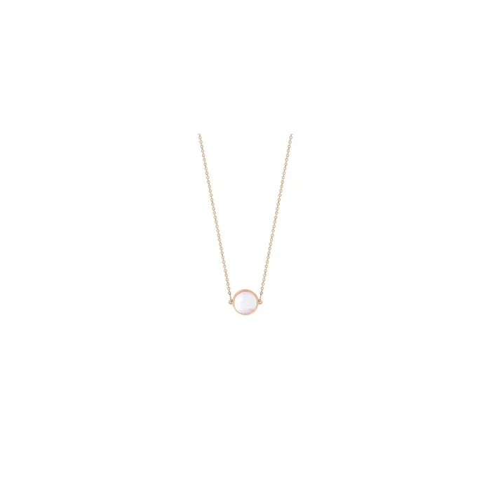 Ginette NY mini pink gold and pink mother-of-pearl necklace, gold necklace – Lepage