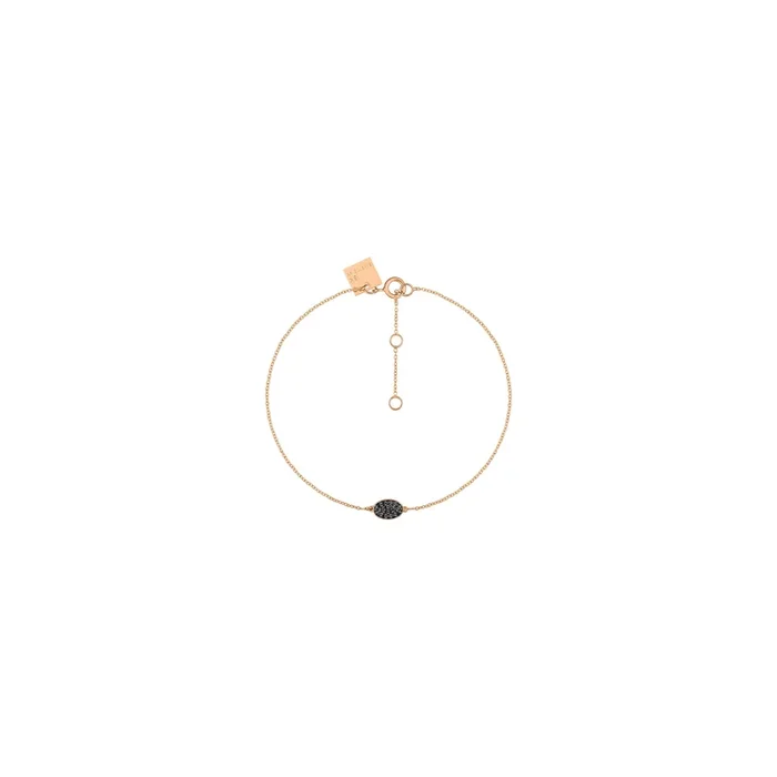 Ginette NY Sequin bracelet in pink gold and black diamonds BSQDN – Lepage