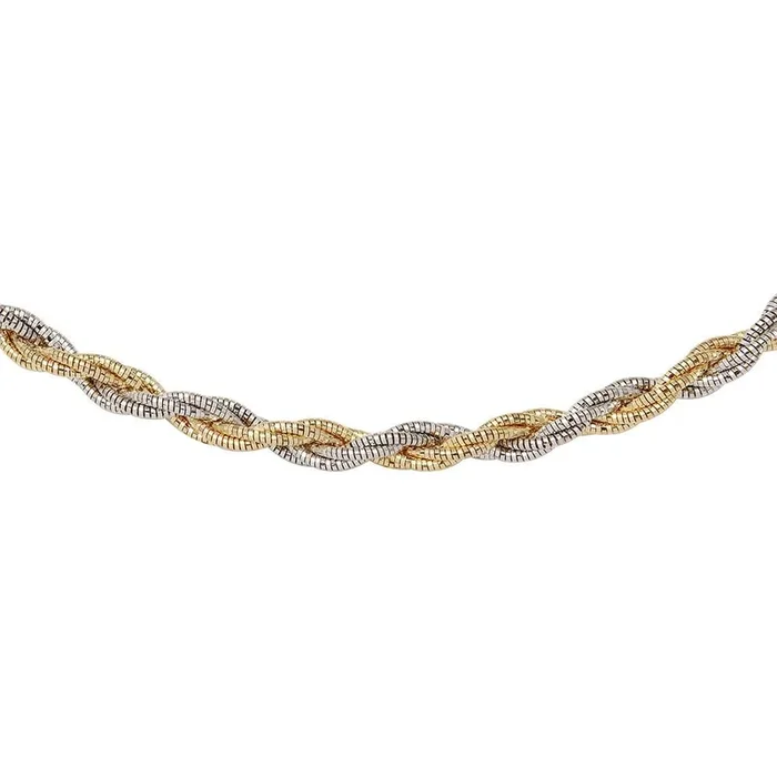 Gold And Rhodium Plated 925 Sterling Silver6 Layer Twisted Omega Spring Chain 5.5mm – CH916 GP
