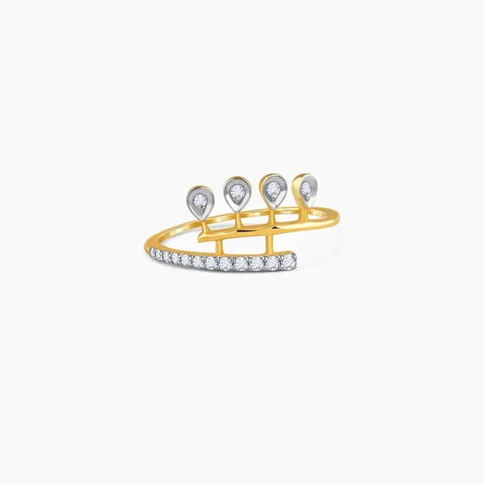 Gold Radiant Drops Lab Grown Diamond Ring