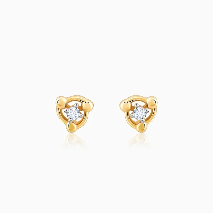 Gold Timeless Twist Diamond Stud Earrings