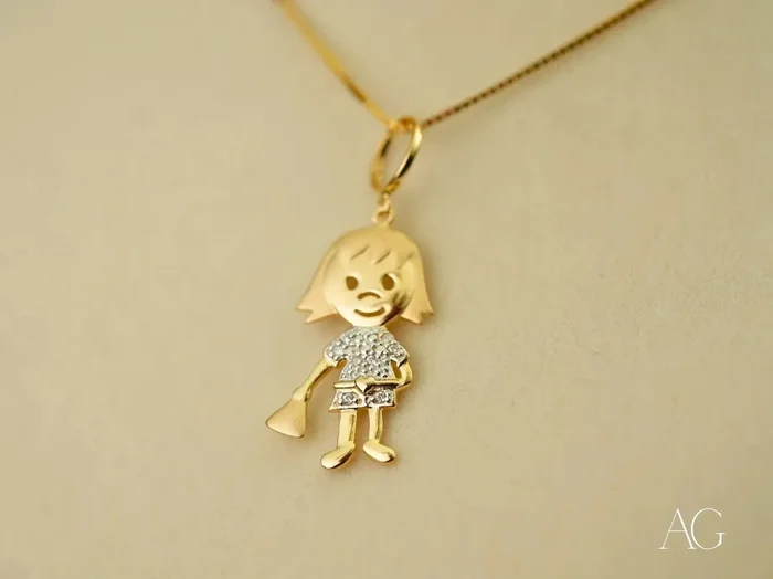 Golden Doll: 18k Gold Doll Pendant