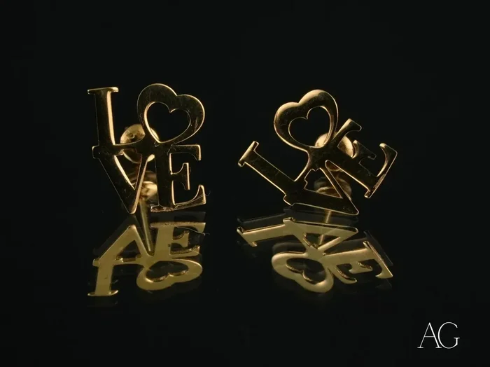 Golden Love: 18k Gold LOVE Earrings