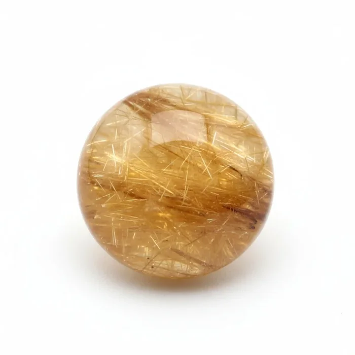 Golden Rutile 1PC Medium 9×9 MM Round Cabochon Yellow High-Quality semi Precious Precious Gemstone