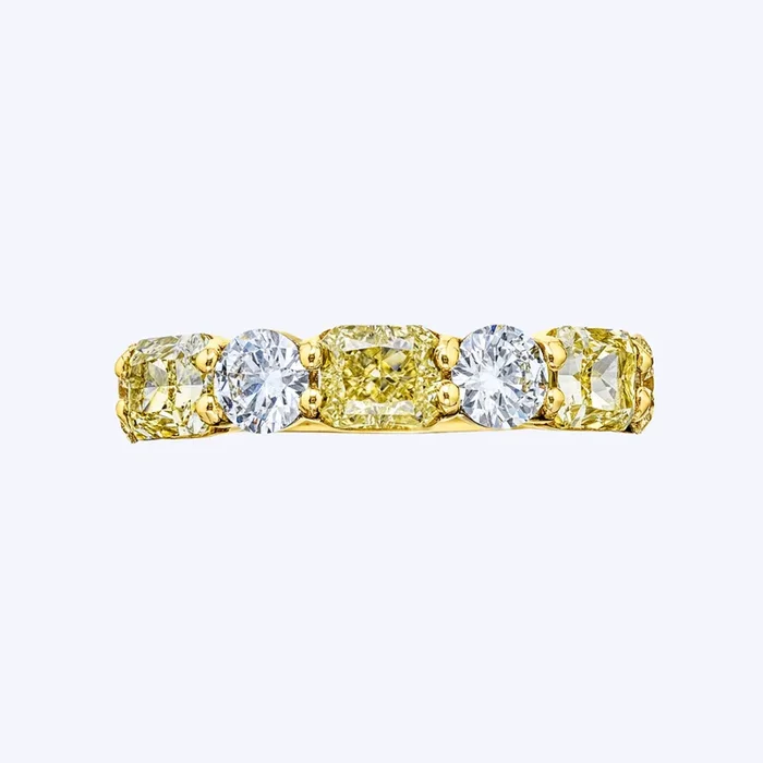 Grace Yellow Diamond and Diamond Semi-Eternity Band