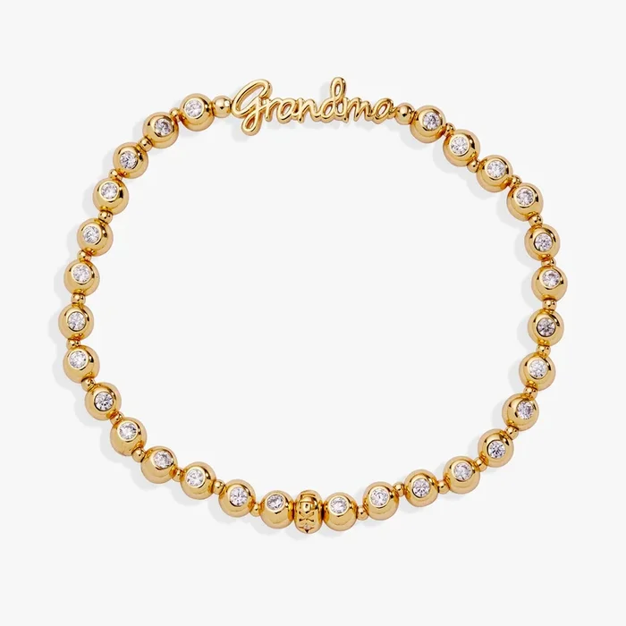 Grandma Elongated Crystal Stretch Bracelet