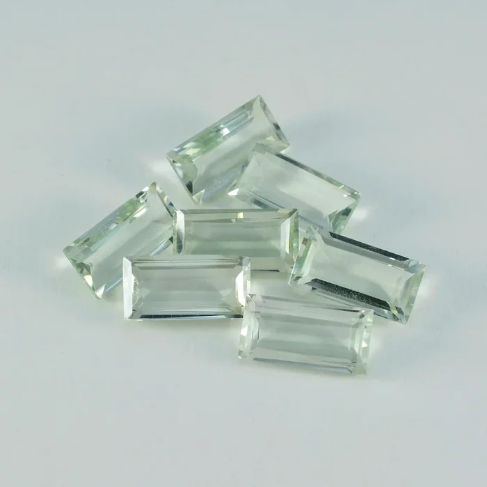 Green Amethyst 10PC Tiny 2×4 MM Baguette Faceted Green Fiery Semi Precious Loose Gemstone