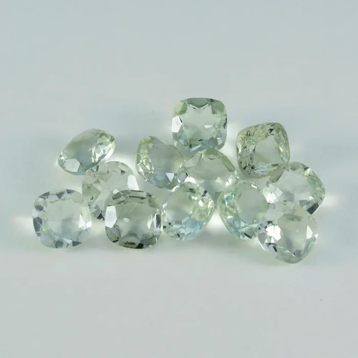 Green Amethyst 10PC Tiny 3×3 MM Cushion Faceted Green Fiery Semi Precious Gems