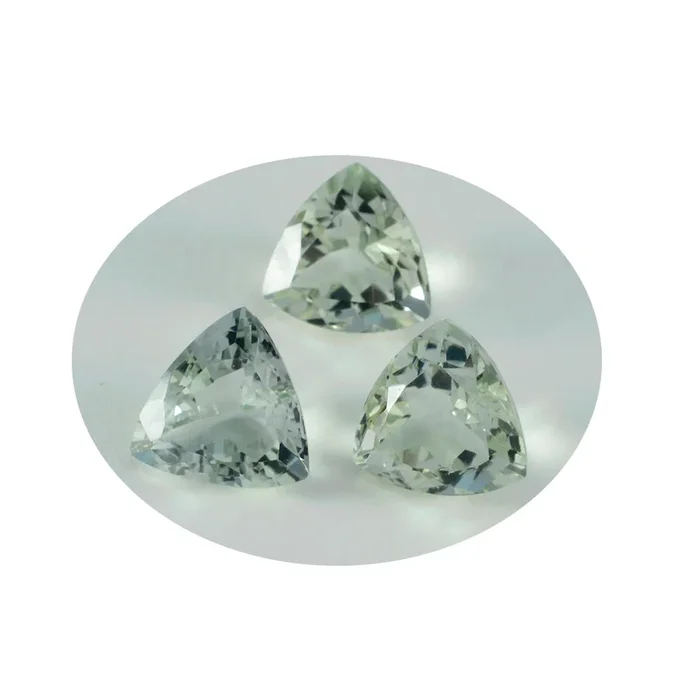 Green Amethyst 1PC Chunky 15×15 MM Triangle Faceted Green Superior Semi Precious Gems
