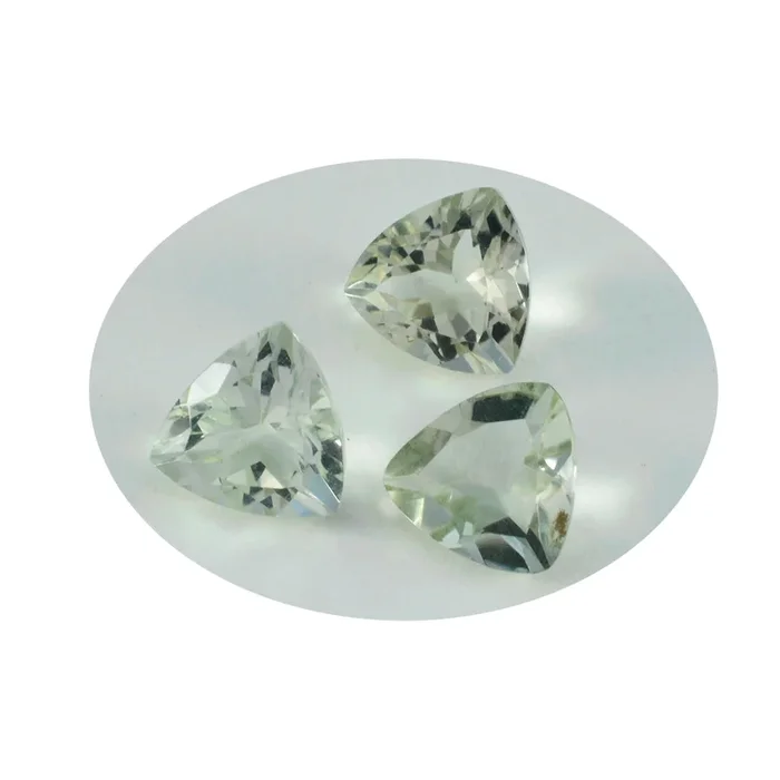 Green Amethyst 1PC Large 12×12 MM Triangle Faceted Green High-Quality Semi Precious Loose Gems