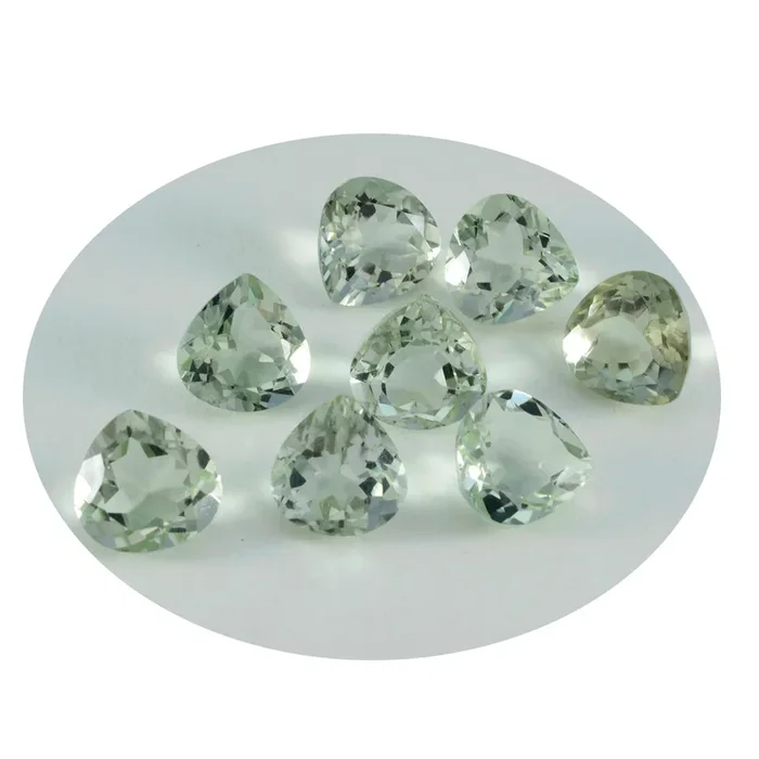 Green Amethyst 1PC Medium 9×9 MM Heart Faceted Green Lustrous Semi Precious Loose Gemstone