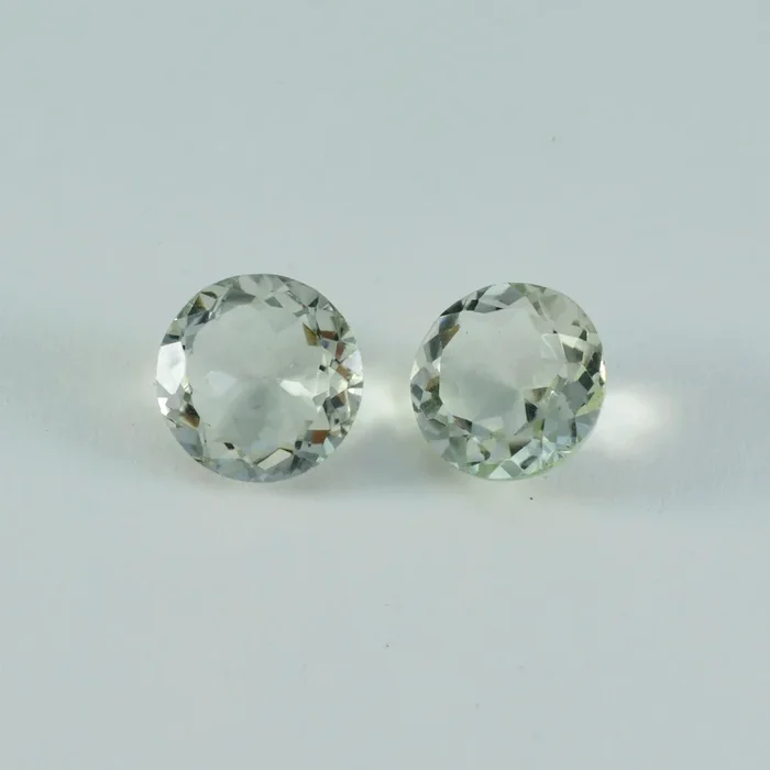 Green Amethyst 1PC Tiny 6×6 MM Round Faceted Green Polished Semi Precious Loose Gemstones