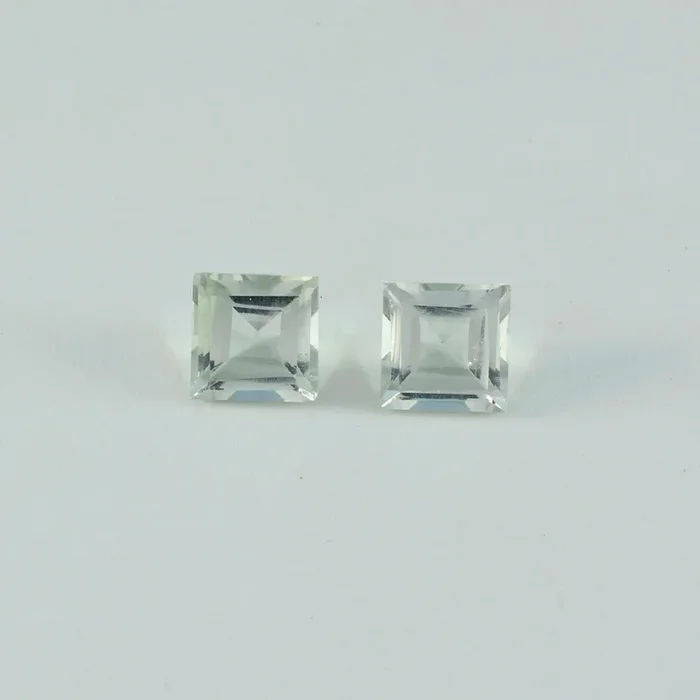 Green Amethyst 1PC Tiny 6×6 MM Square Faceted Green Polished Semi Precious Loose Gemstones