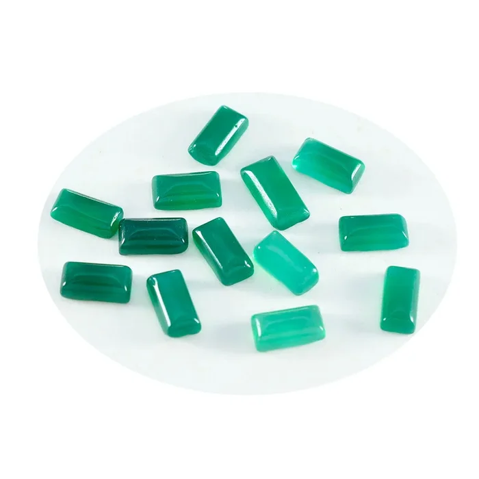Green Onyx 10PC Tiny 3×6 MM Baguette Cabochon Green Shine semi Precious Loose Gems