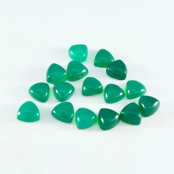 Green Onyx 10PC Tiny 4×4 MM Triangle Cabochon Green High-Quality semi Precious Precious Gemstone