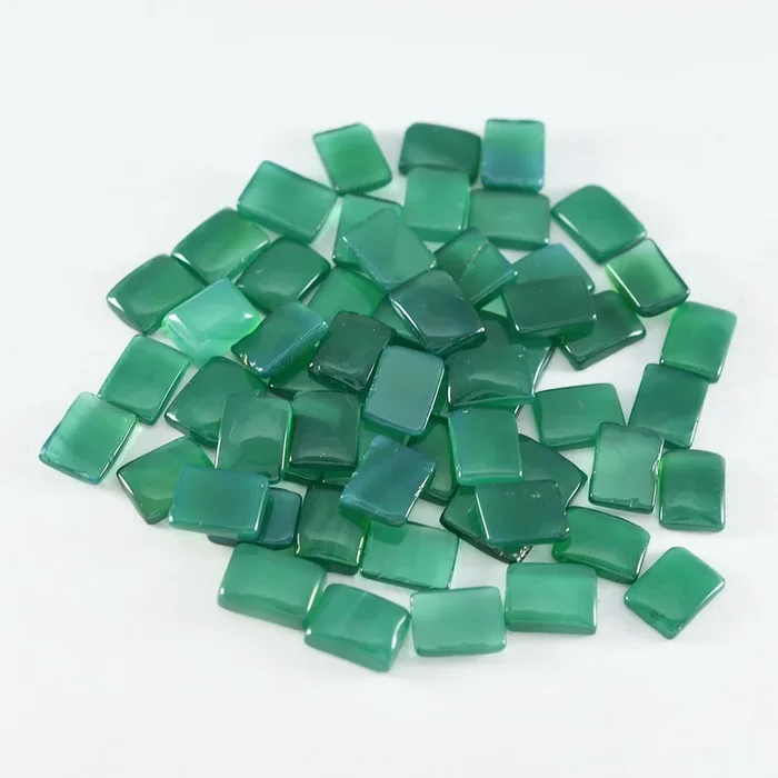 Green Onyx 10PC Tiny 4×6 MM Emerald Cabochon Green Lustrous semi Precious Gems