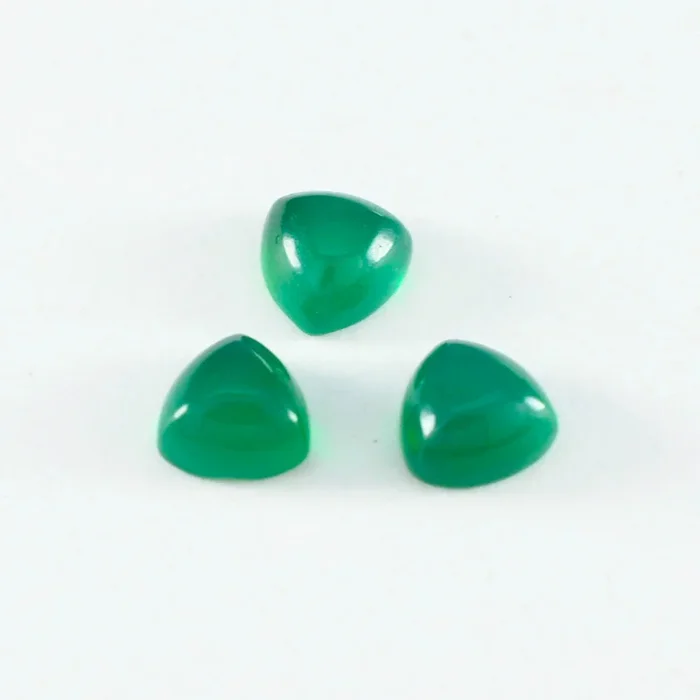 Green Onyx 10PC Tiny 5×5 MM Triangle Cabochon Green Natural semi Precious Gems