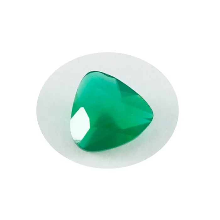 Green Onyx 1PC Chunky 14×14 MM Triangle Faceted Green Genuine Semi Precious Loose Gems