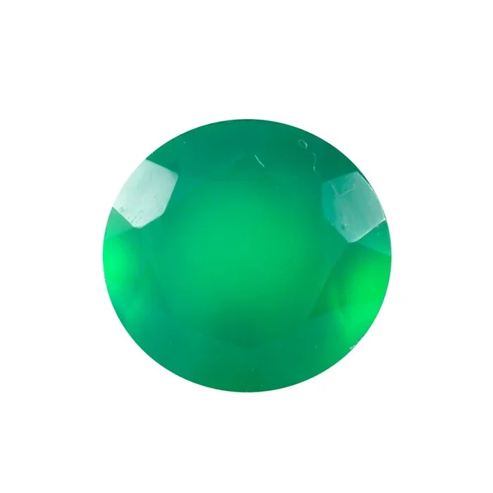 Green Onyx 1PC Chunky 15×15 MM Round Faceted Green Superior Semi Precious Loose Gemstone