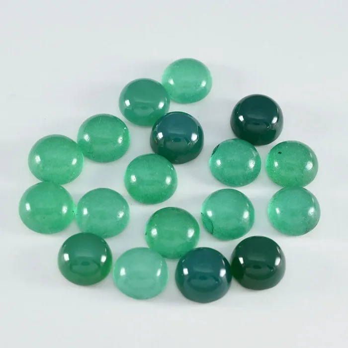 Green Onyx 1PC Large 10×10 MM Round Cabochon Green High-Quality semi Precious Loose Gemstones