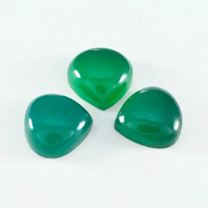 Green Onyx 1PC Large 11×11 MM Heart Cabochon Green Genuine semi Precious Precious Gemstone