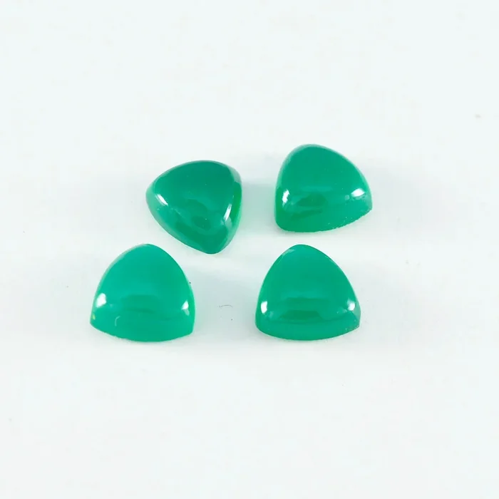 Green Onyx 1PC Tiny 6×6 MM Triangle Cabochon Green Genuine semi Precious Loose Gems
