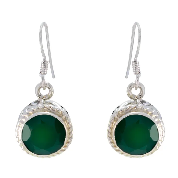 Green Onyx Moroccan Mia multiple Dangle Green 92.5 Silver Earring