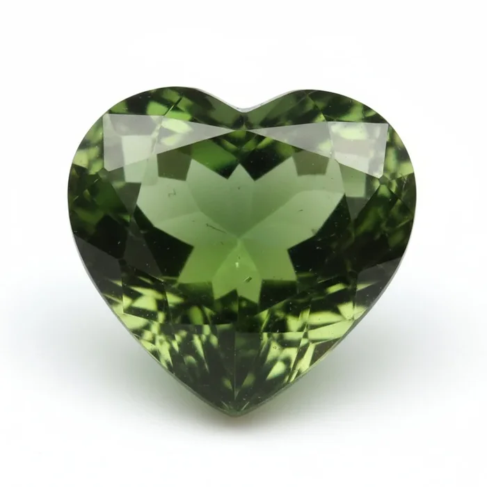 Green Tourmaline 1PC Large 10×10 MM Heart Faceted Green Shine Semi Precious Loose Gemstones