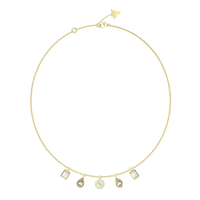Guess Gold Plated Stainless Steel 4G & 5 Charm 16-18″ Chain