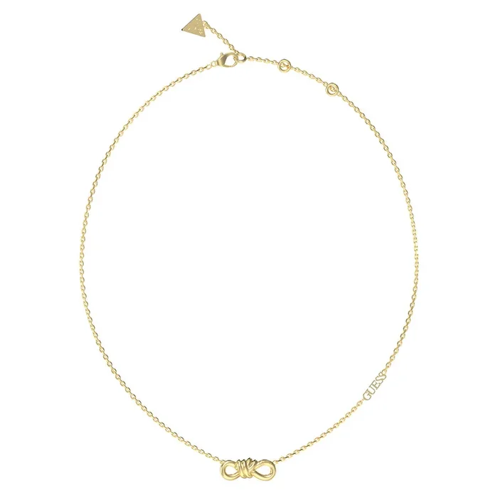 Guess Gold Plated Stainless Steel Central Knot 16-18″ Chain