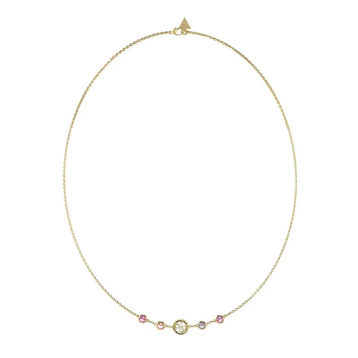 Guess Gold-Plated Stainless-Steel Crystals And 4G Charms 16-18″ Chain