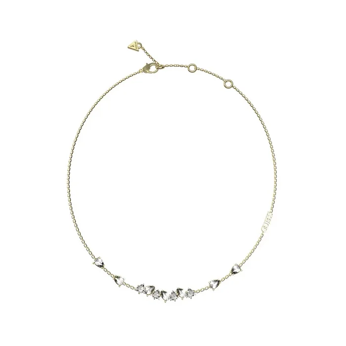 Guess Gold Plated Stainless Steel Multi Crystal 16-18″ Chain