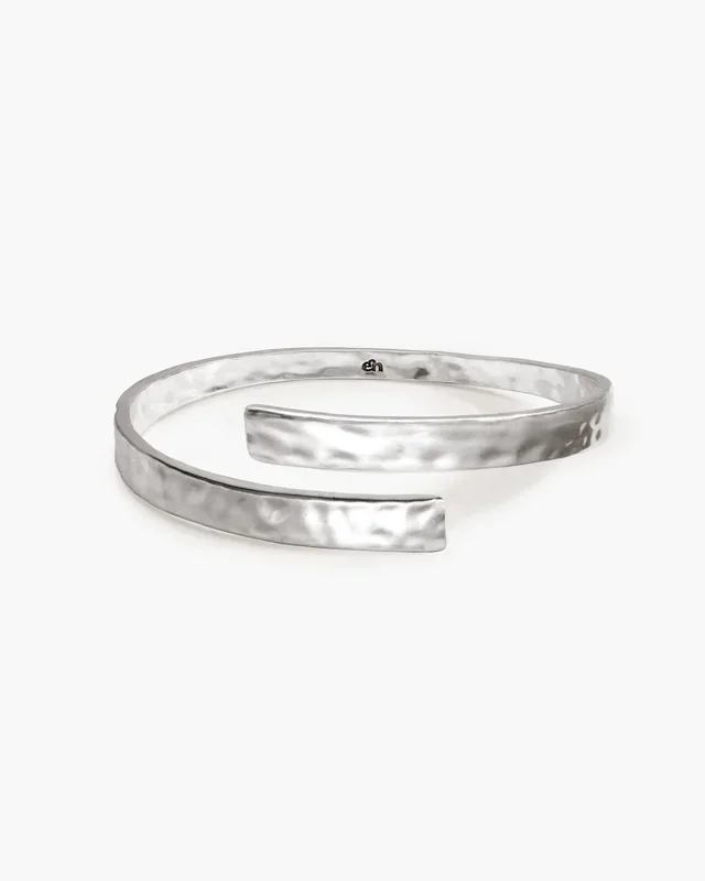 Hammered Arm Cuff in Silver