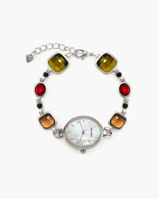 Harmonic-Hour-Mehrfarben-Uhrenarmband in Silber