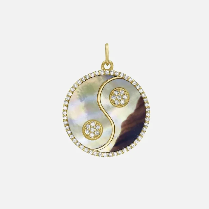 Harmony Brown Mother of Pearl Yin Yang Medallion