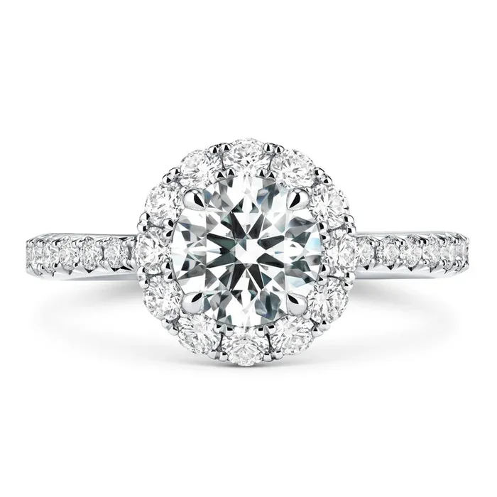 Hearts on Fire The Vela Halo Engagement Ring UU2641 : 0.30 : 7.00 : PLAT : G/SI1