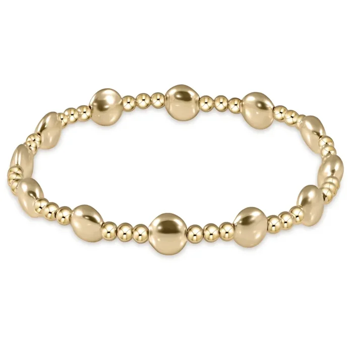 honesty gold sincerity pattern 6mm bead bracelet – gold