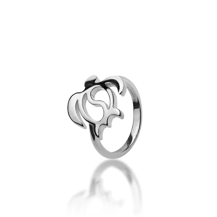 Honu Yin Yang Ring in Sterling Silver – 15mm