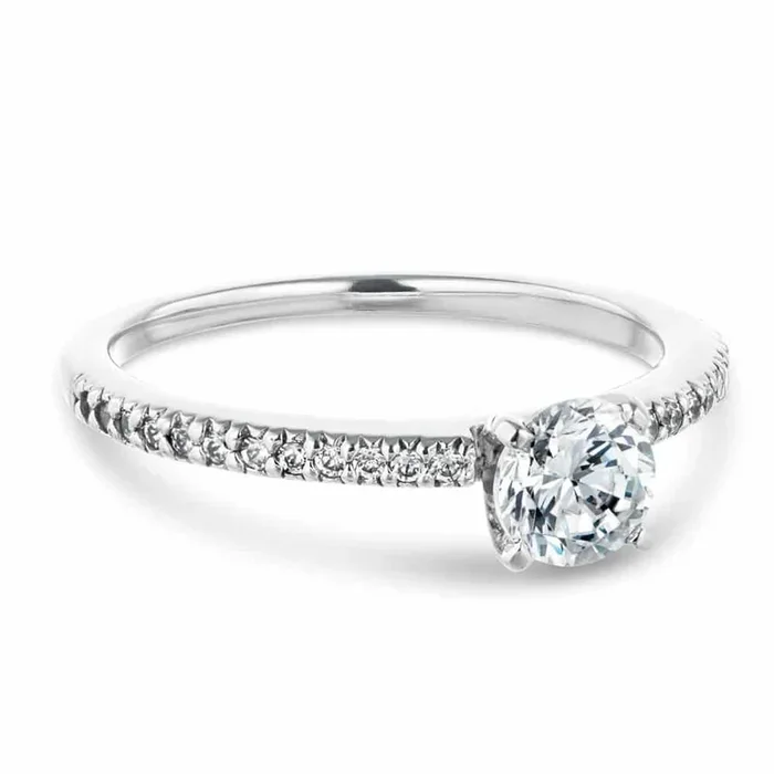 Hope Lab Grown Diamond Shared Prong Side Stone Engagement Ring