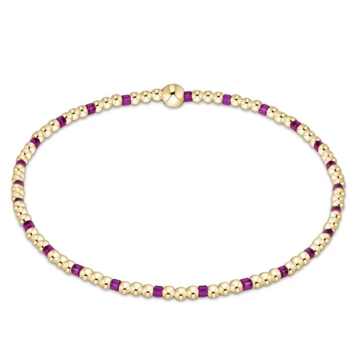 Hope Sincerity Pattern 2mm Bead Bracelet – Fuchsia