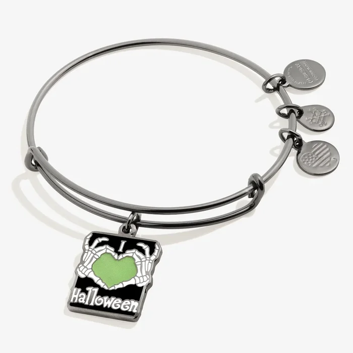 I Heart Halloween Charm Bangle Bracelet