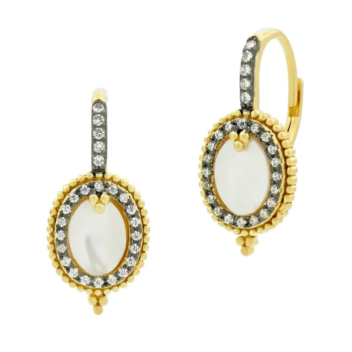 Imperial Mother of Pearl Leverback Earrings