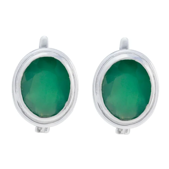 Indian Emerald Korean Gabriela Solitaire Stud Green 925 Silver Earring