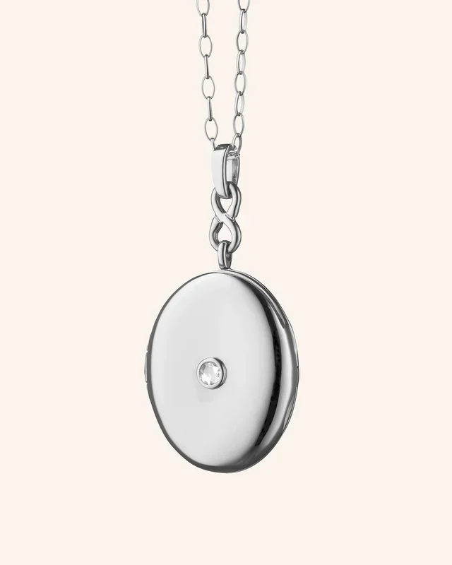 Infinity White Sapphire Locket Necklace