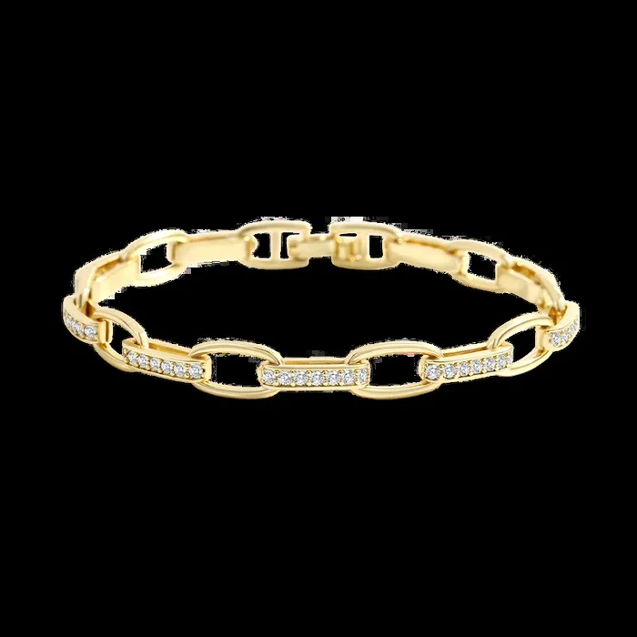 Interlinked Diamond Paperclip Bracelet