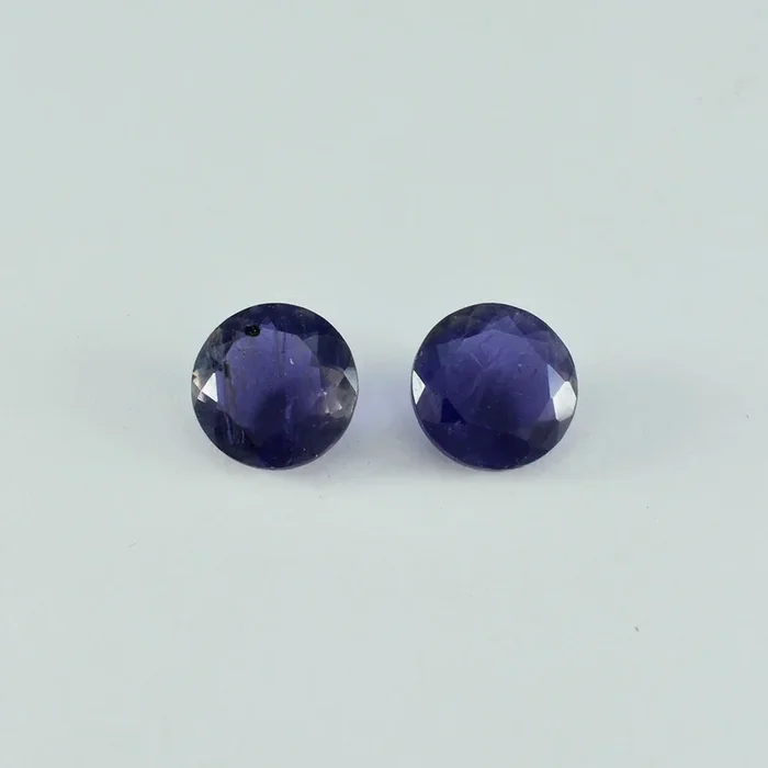 Iolite 1PC Large 11×11 MM Round Faceted Blue Fine Semi Precious Gems