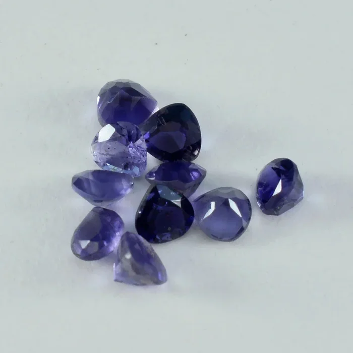 Iolite 1PC Large 12×12 MM Heart Faceted Blue High-Quality Semi Precious Loose Gems