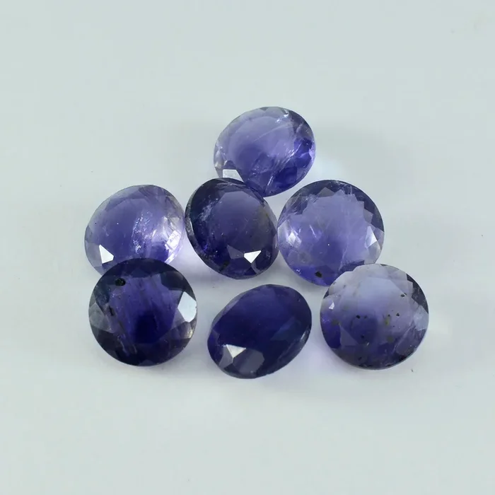 Iolite 1PC Large 12×12 MM Round Faceted Blue High-Quality Semi Precious Loose Gems
